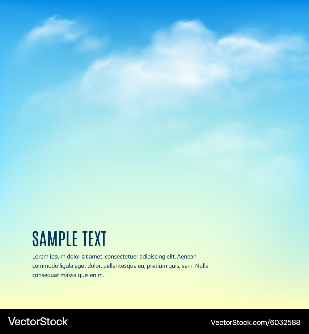 Vibrant Blue Sky with Fluffy Clouds Vector Image