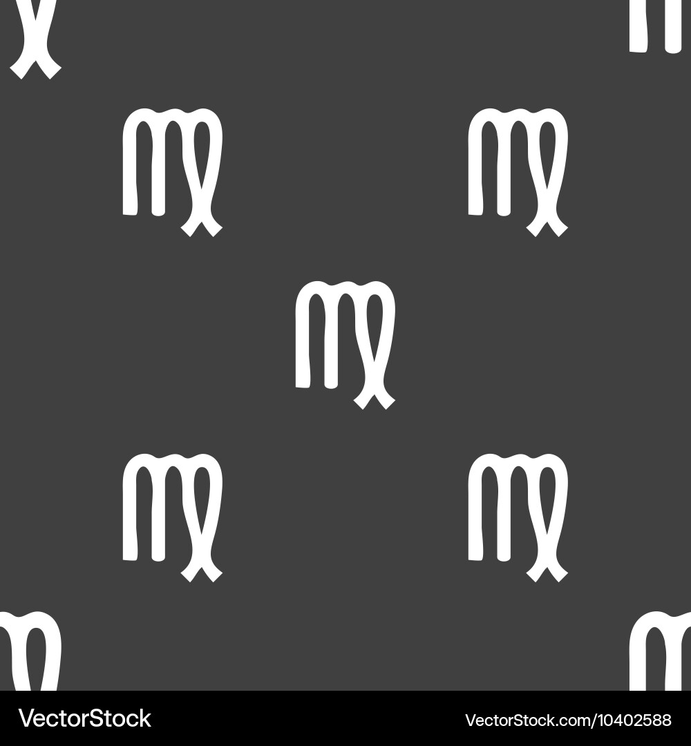 Virgo sign seamless pattern on a gray background Vector Image