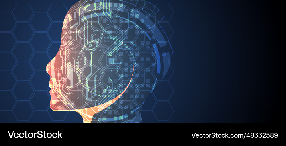 Artificial intelligence technical background Artificial intelligence technical background vector image