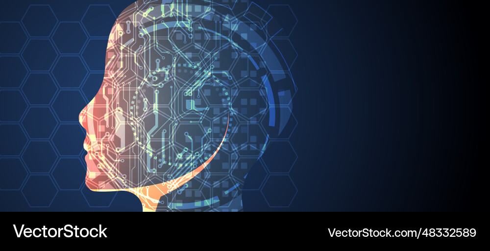 Artificial intelligence technical background vector image