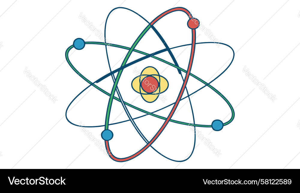 Atomic Structure Icon - Science Vector Image