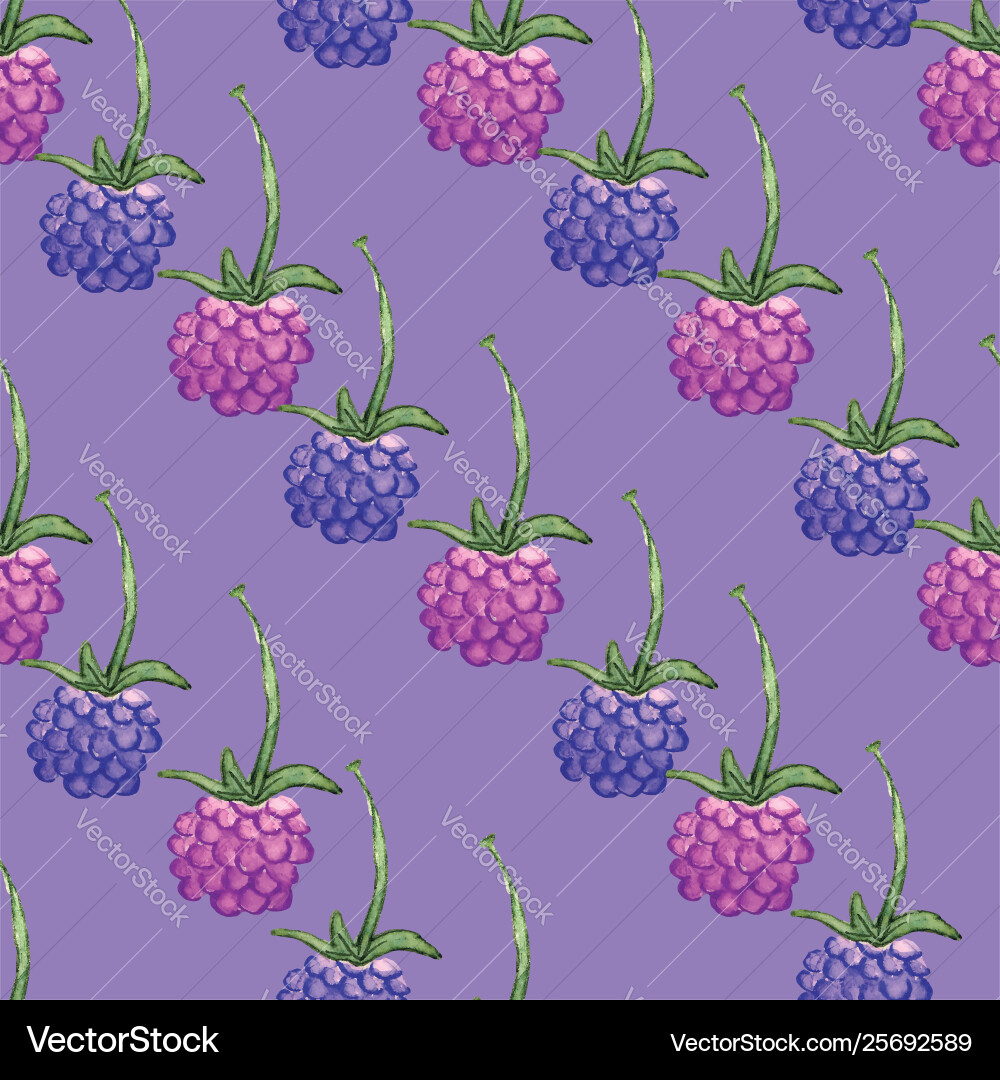Berries seamless pattern repeat tile Vector Image
