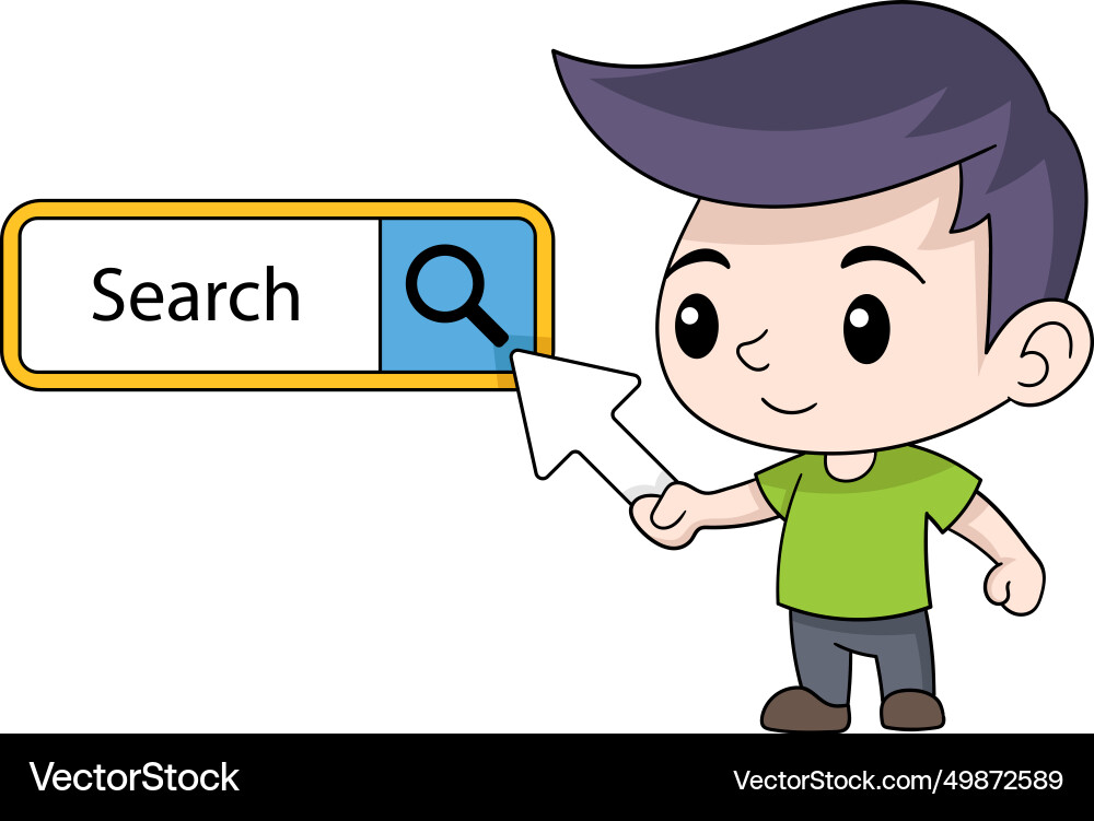 Browsing the internet searching for information Vector Image