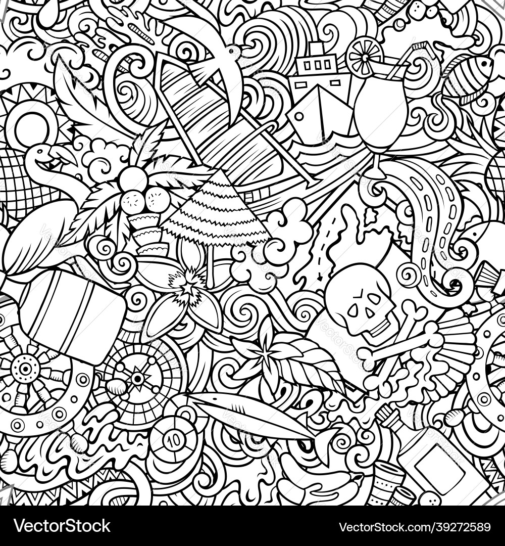 Cartoon doodles bahamas seamless pattern Cartoon doodles bahamas seamless pattern vector image