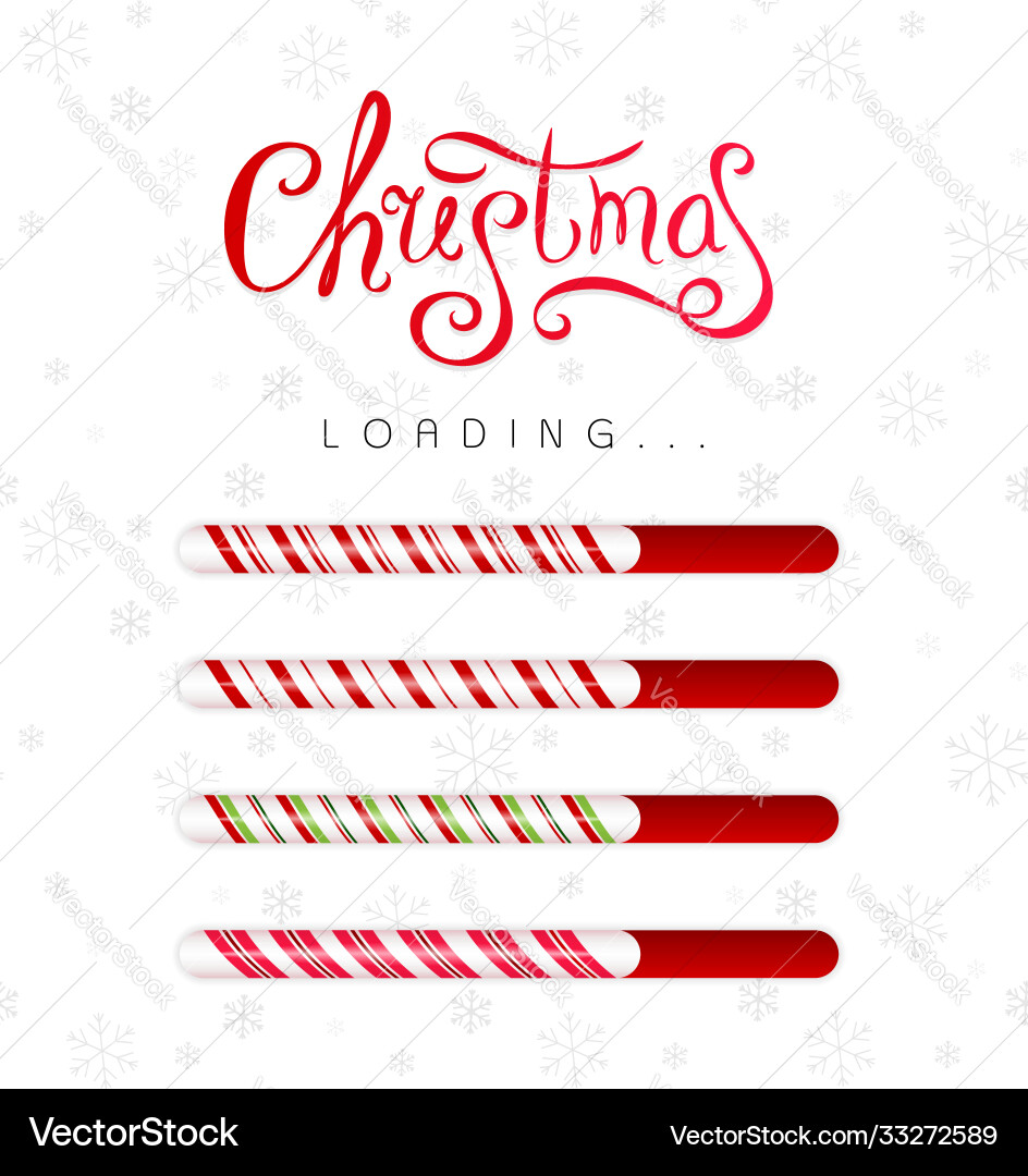 Christmas loading bar collection progress borders vector image