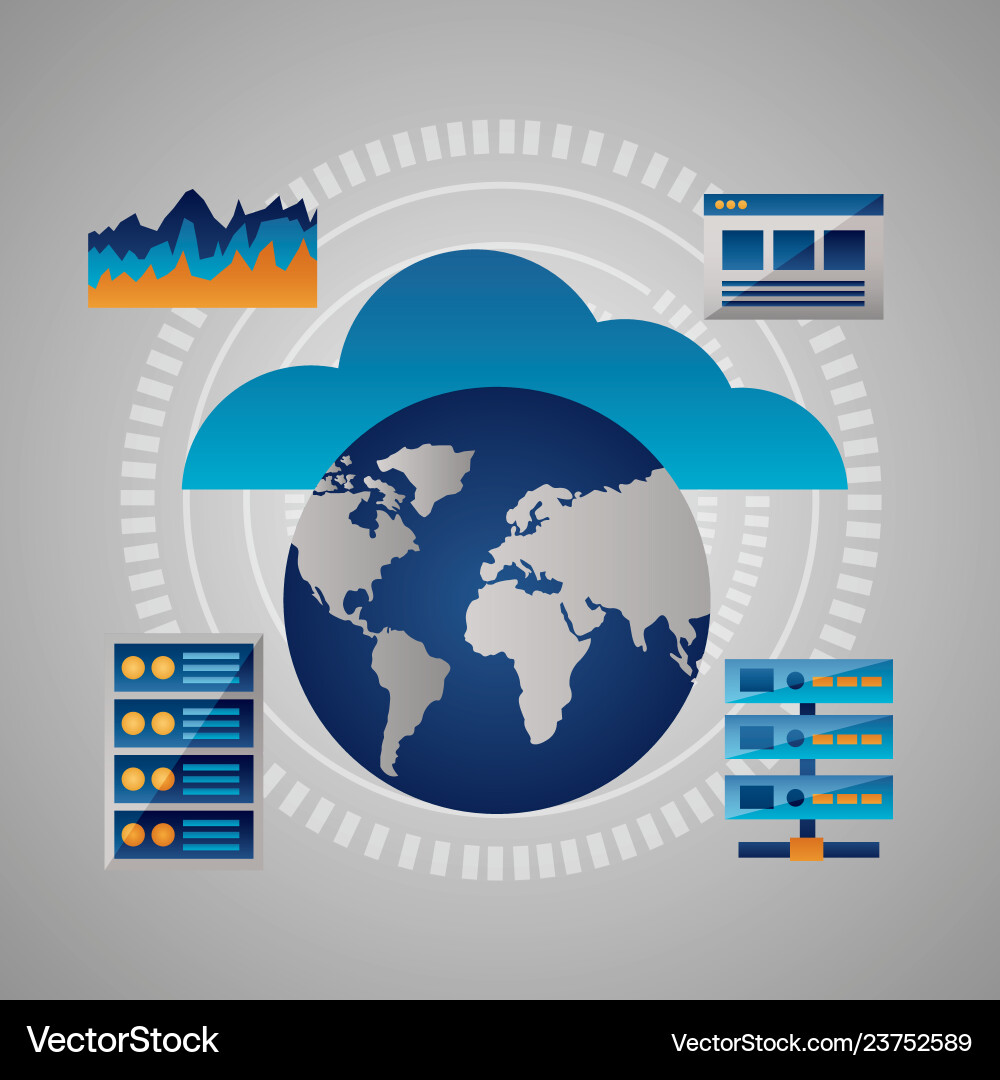 Cloud Computing Data Network vector image