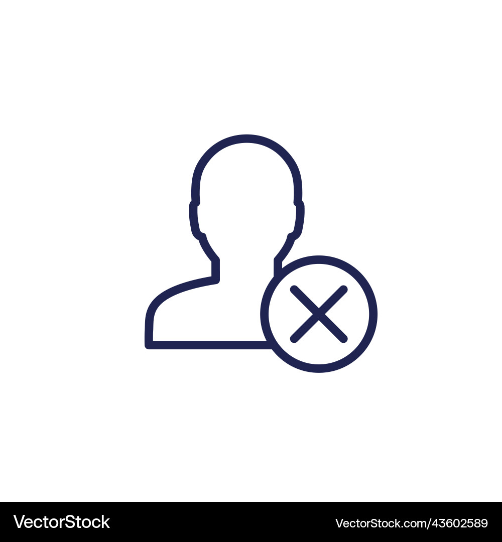 Delete profile line icon erase personal data Vector Image