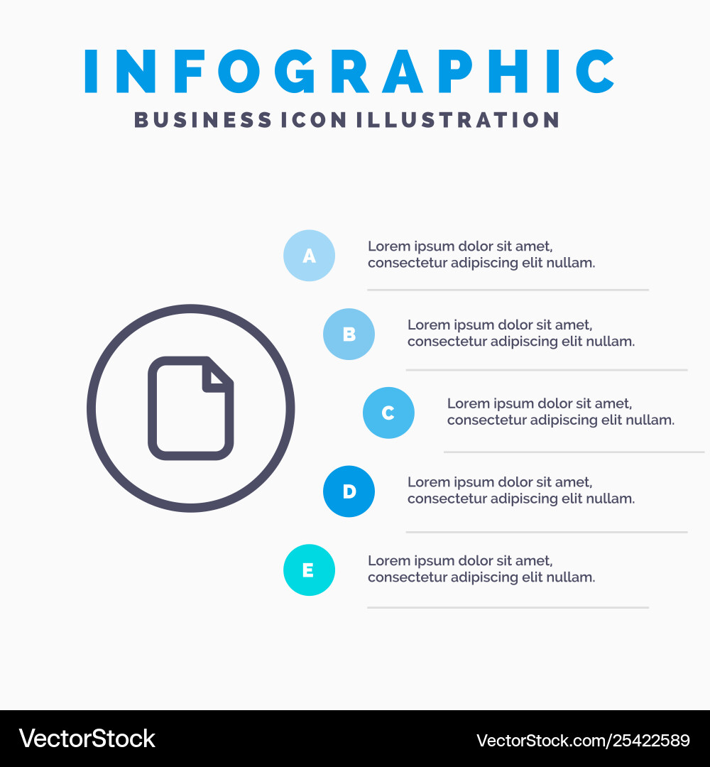 Document file basic ui line icon with 5 steps Document file basic ui line icon with 5 steps vector image