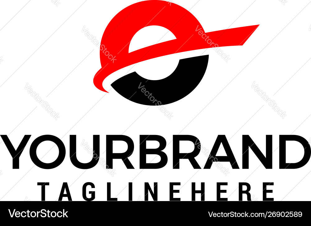 Dynamic O Initial Logo with Slice vector image