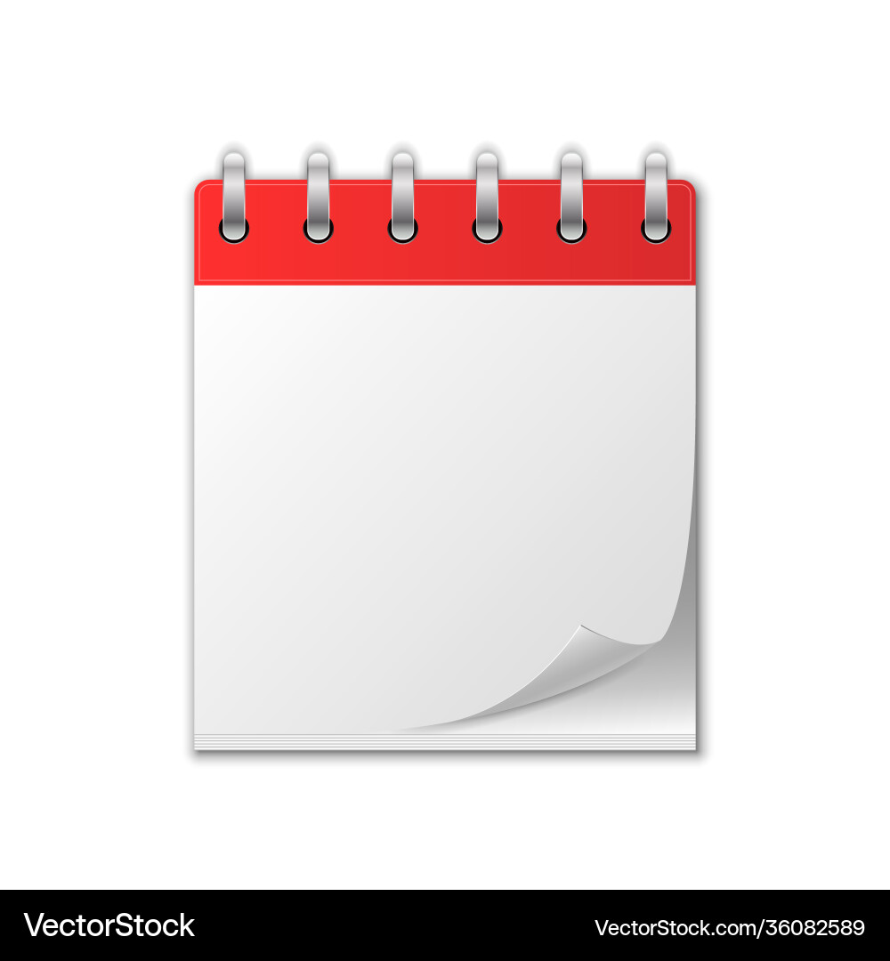 Empty calendar with curved edge Empty calendar with curved edge vector image