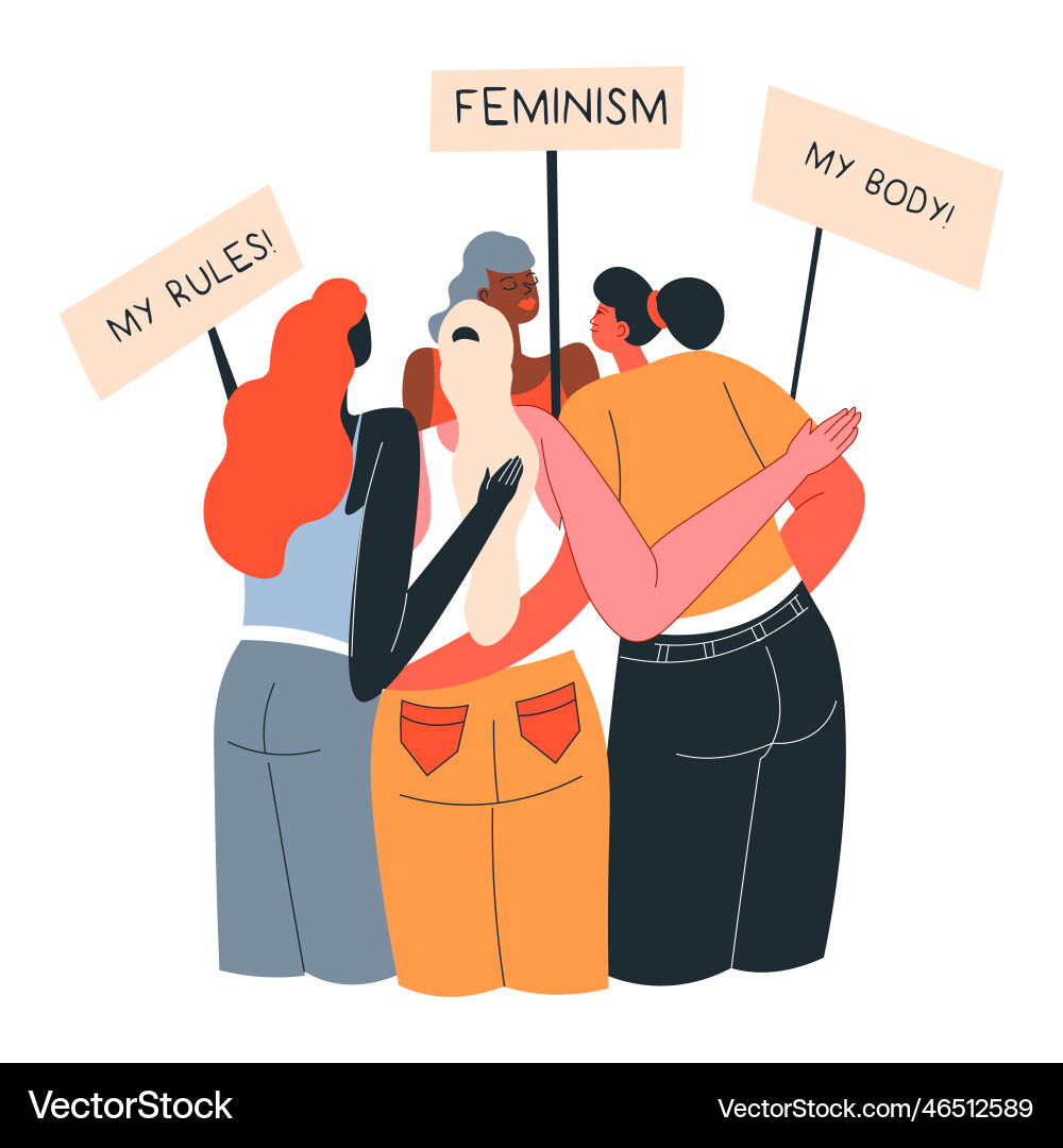 Feminismus und feministische Bewegungsfreiheit Feminismus und feministische Bewegungsfreiheit vektorbild