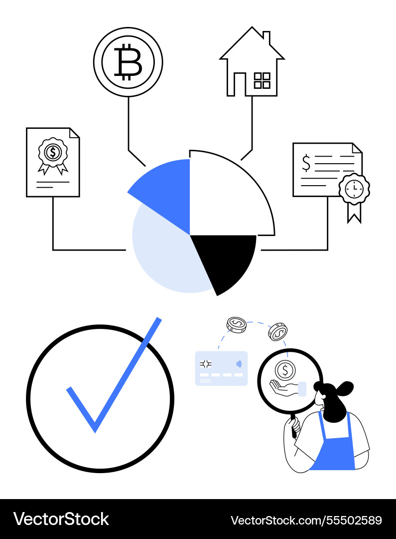 Financial concepts with graphs featuring bitcoin Financial concepts with graphs featuring bitcoin vector image