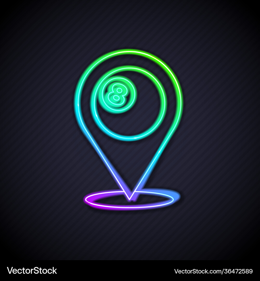 Glowing Neon Linienplaner mit Billard Pool Glowing Neon Linienplaner mit Billard Pool vektorbild