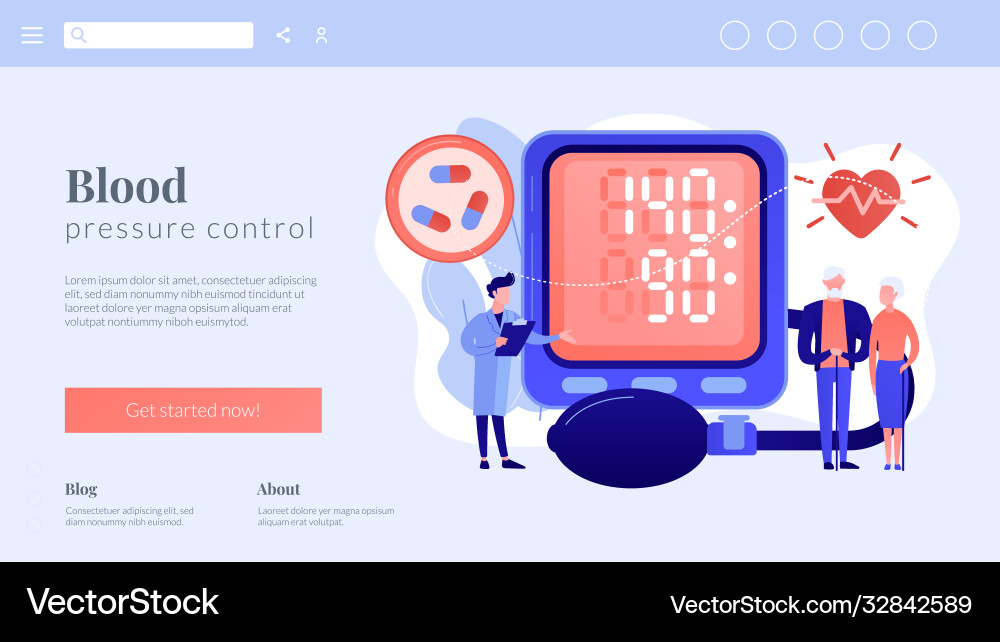 Hoher Blutdruck Konzept Landing Page Hoher Blutdruck Konzept Landing Page vektorbild