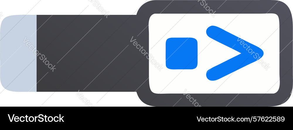Horizontal bar with playcode icon media playback vector image
