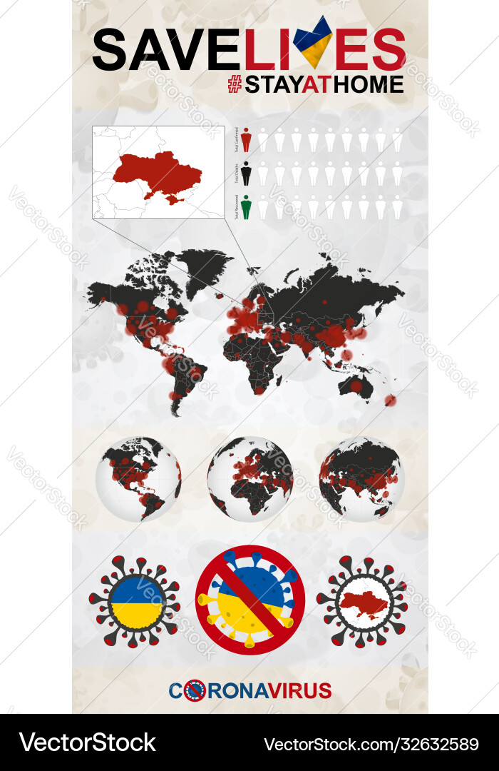 Infographic about coronavirus in ukraine stay Infographic about coronavirus in ukraine stay vector image
