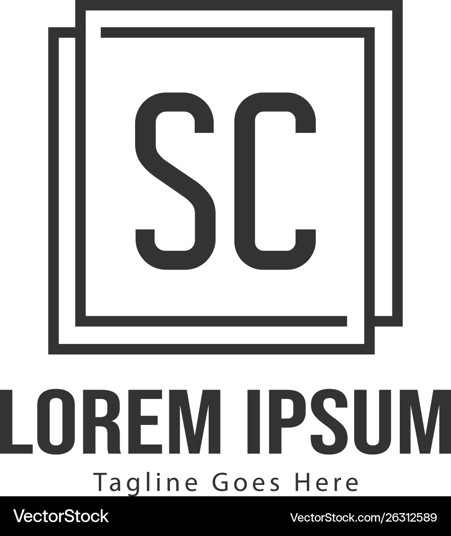 Initial sc logo template with modern frame Initial sc logo template with modern frame vector image