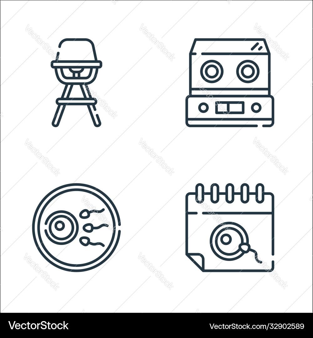 Maternity line icons linear set quality Vector Image
