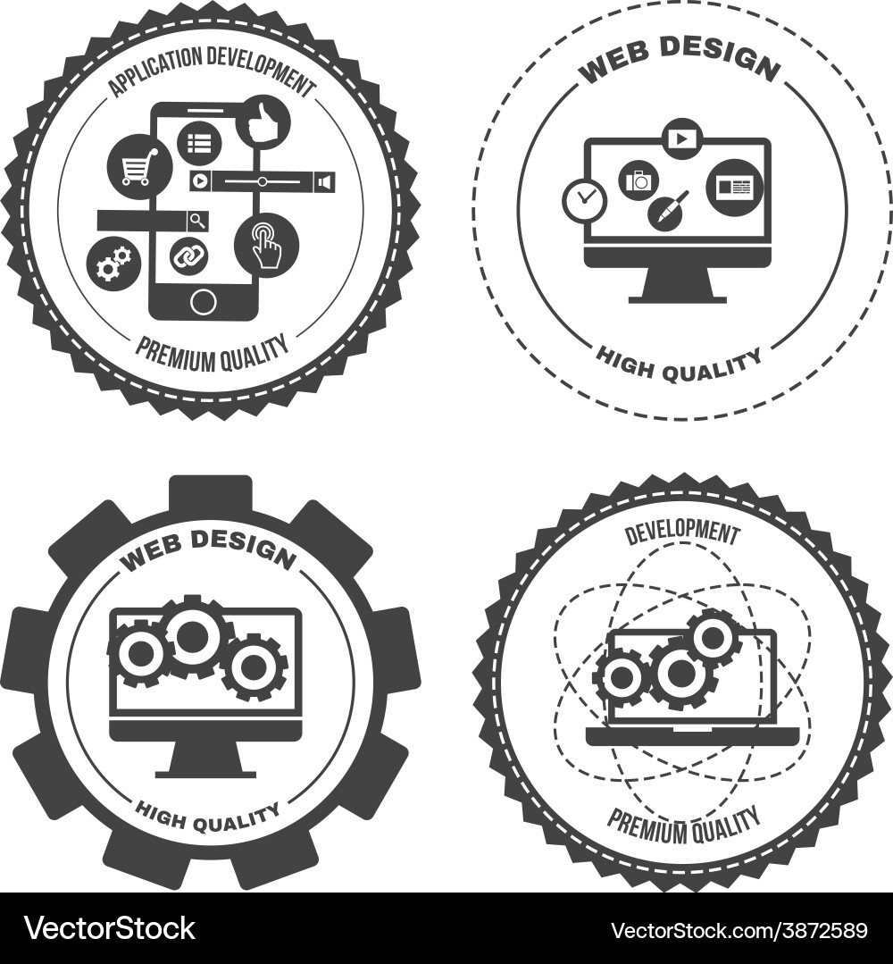 Modern App & Web Icons Vector Image