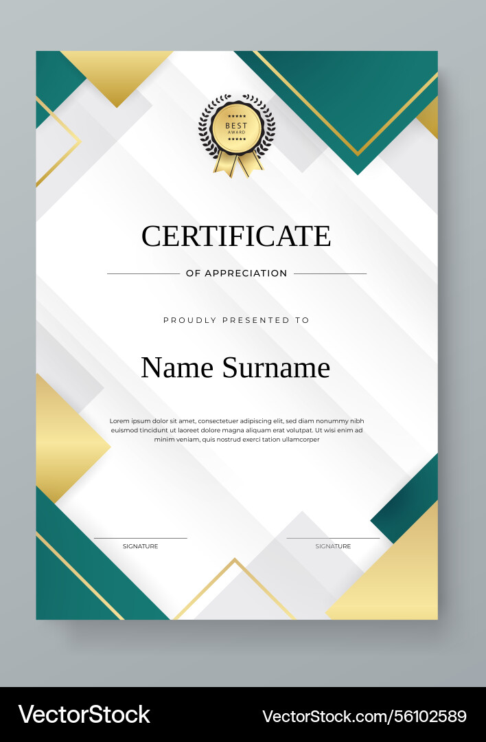 Modern certificate template with colorful design Modern certificate template with colorful design Vector Image