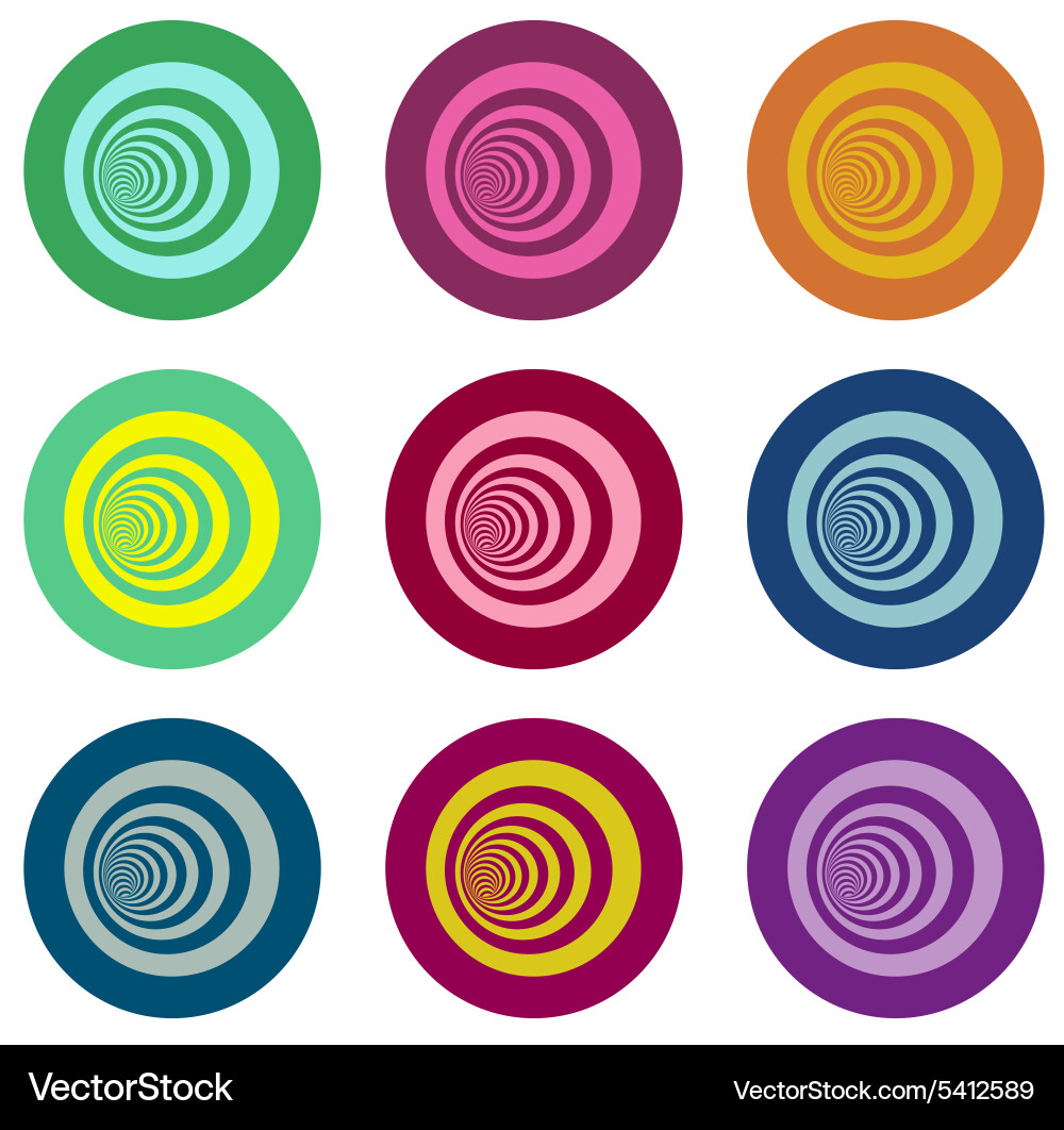 Multiple vortex with concentric stripes in differe vector image
