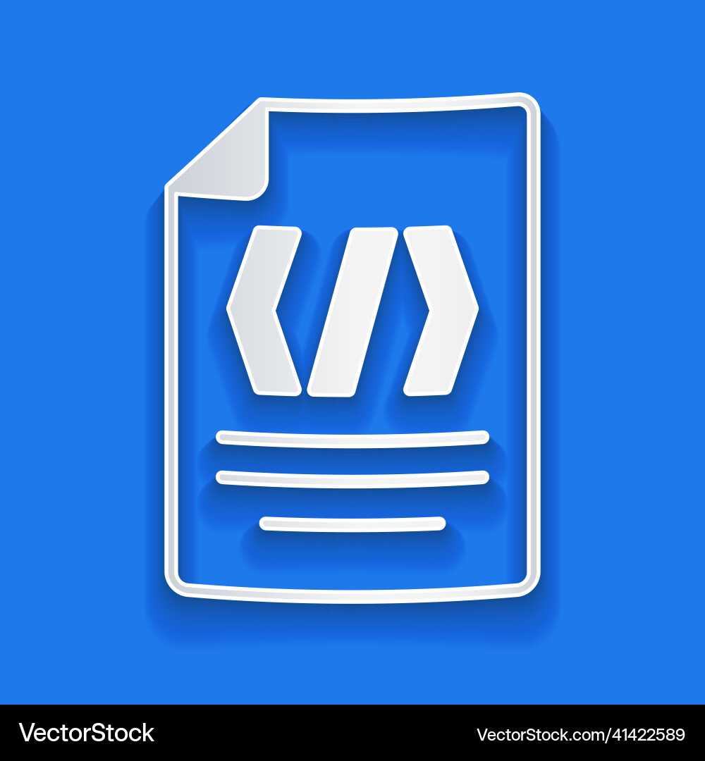 Paper cut binary code icon isolated on blue vector image