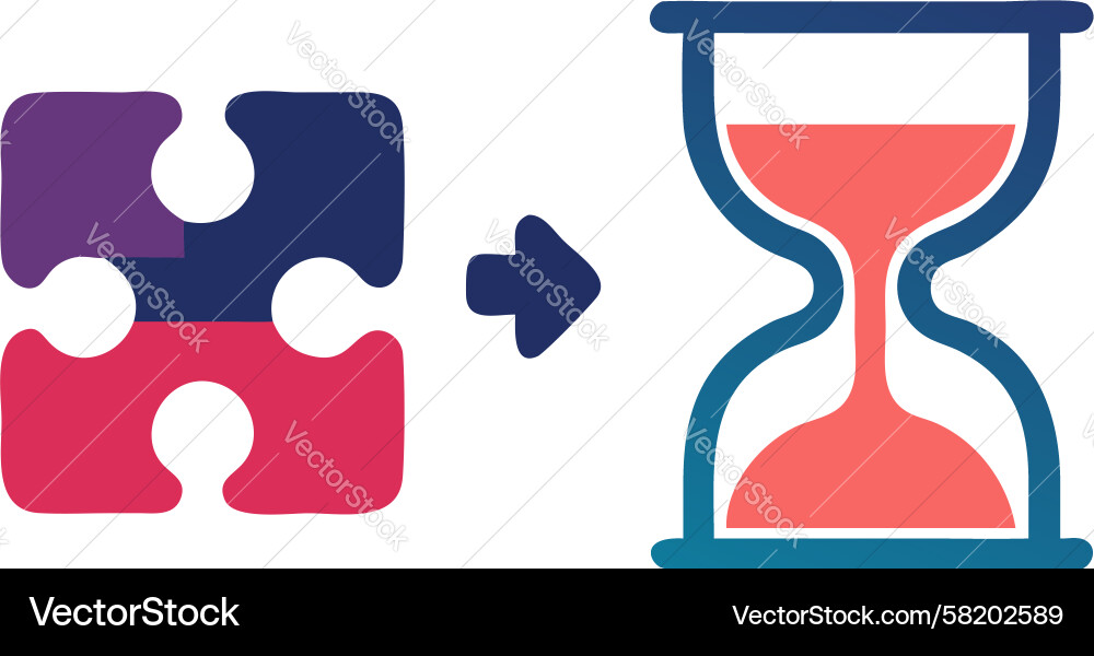 Problem-solving time task completion icon design Vector Image