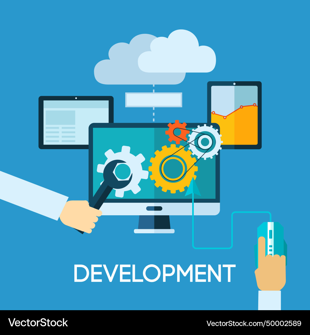 Programm development flat Programm development flat vector image