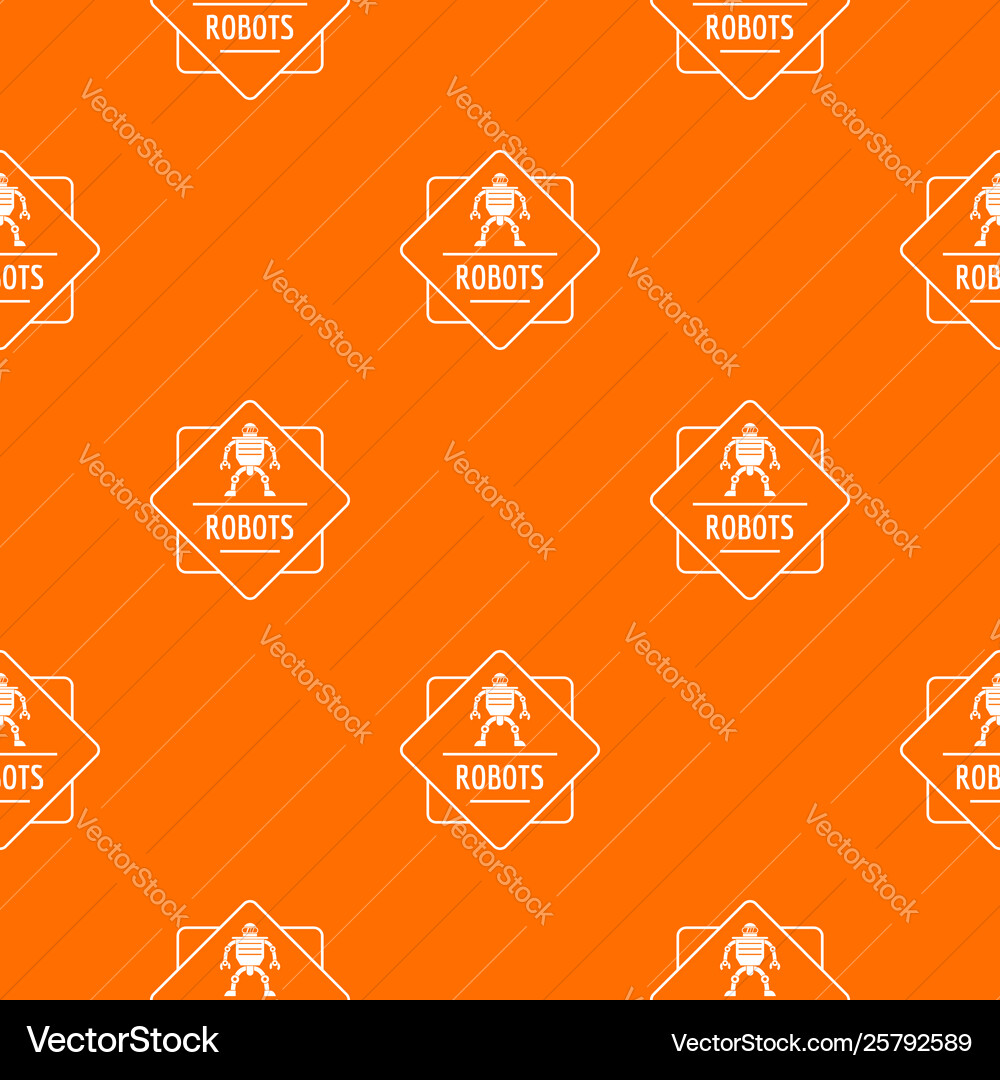 Robot technology pattern orange Robot technology pattern orange vector image