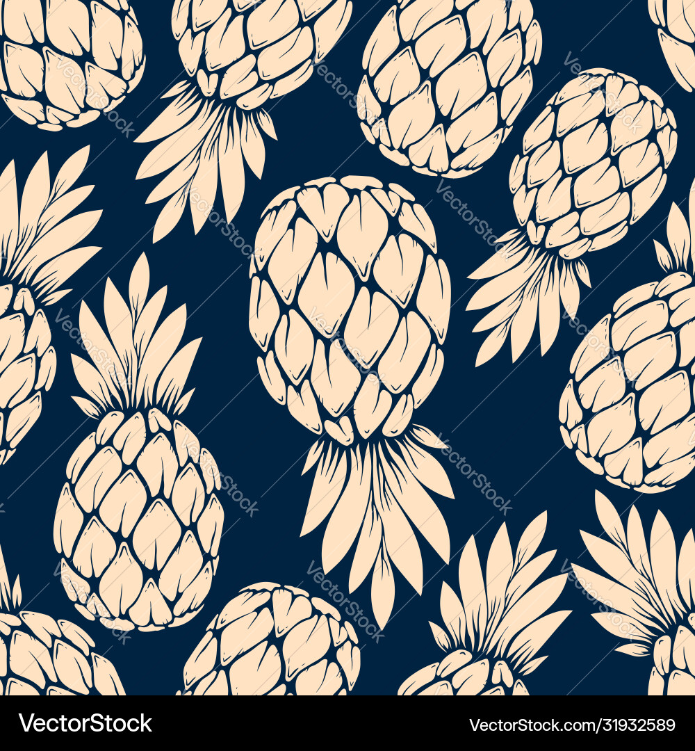 Seamless pattern with pineapples design element Seamless pattern with pineapples design element vector image
