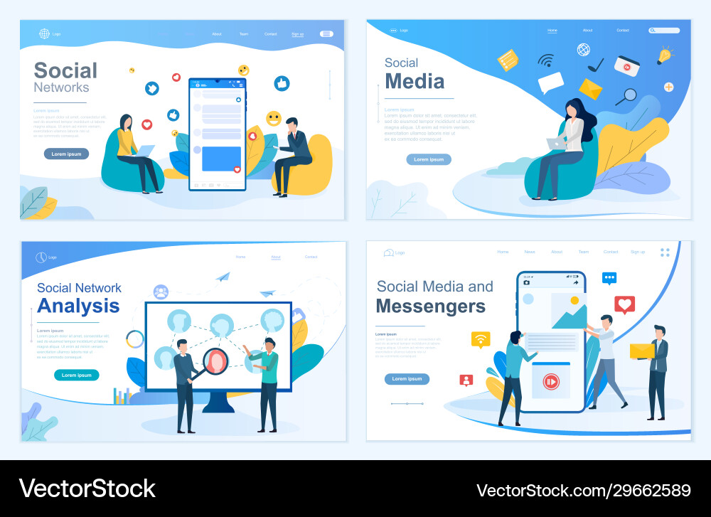 Set network web templates Set network web templates vector image