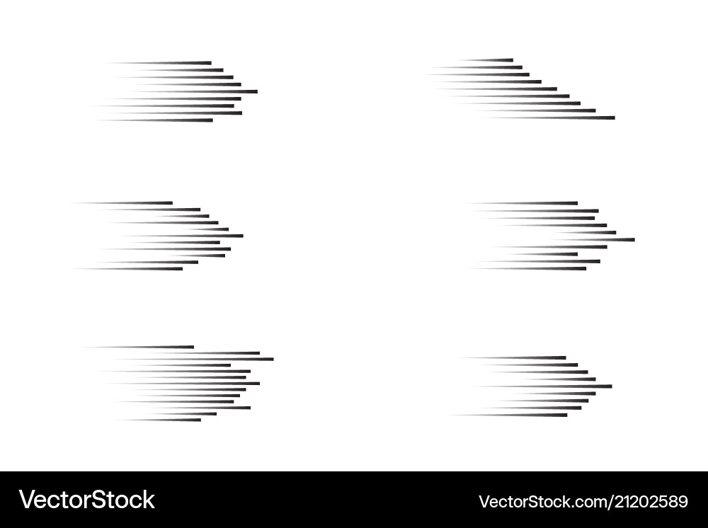 Set speed lines isolated motion effect Vector Image