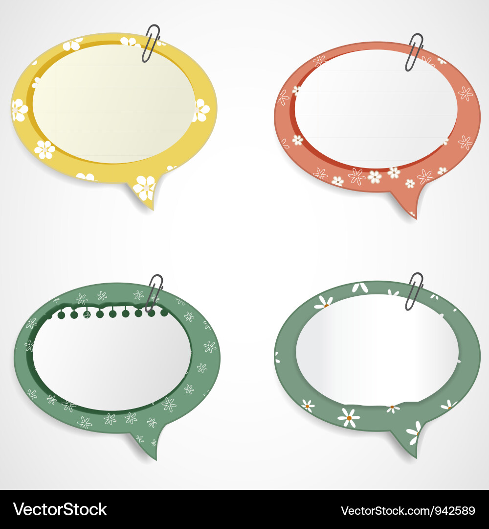 Speech bubbles scrapbook elements Vector Image