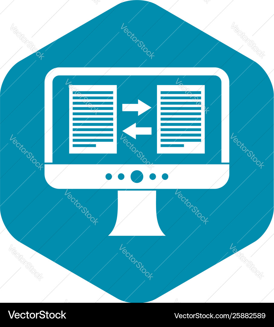 Translator app on screen computer icon Vector Image