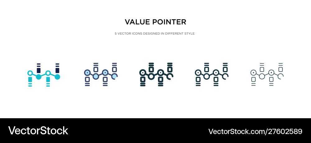 Value pointer icon in different style two vector image