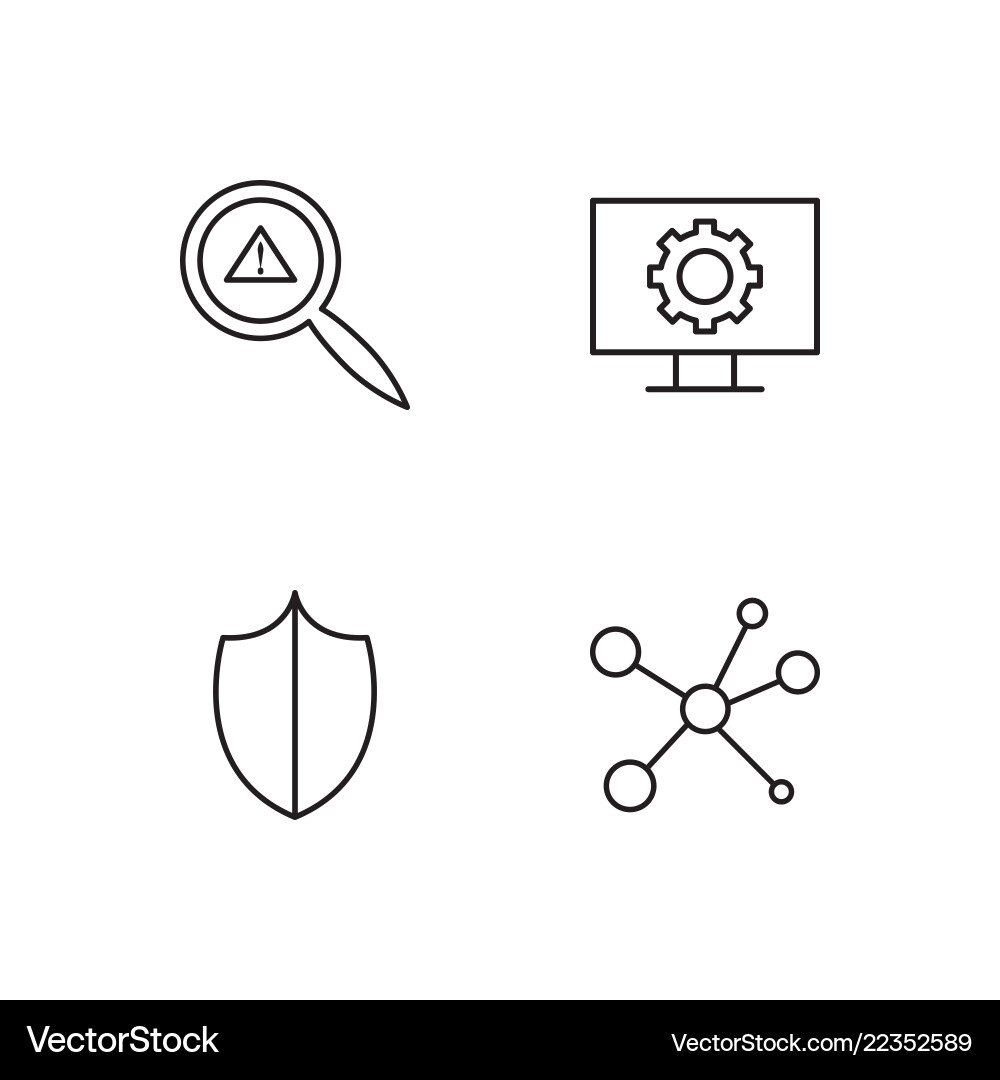 Web simple outlined icons set Vector Image