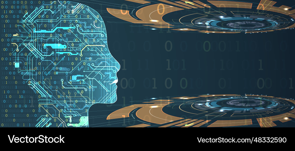 Artificial intelligence technical background vector image