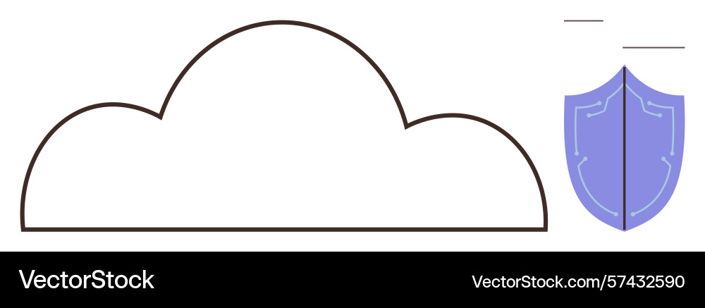Cloud and shield representing data security Vector Image