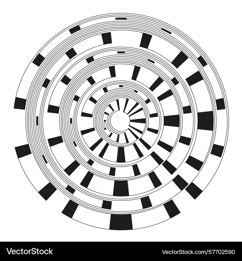 Concentric spiral design radial block pattern Concentric spiral design radial block pattern vector image