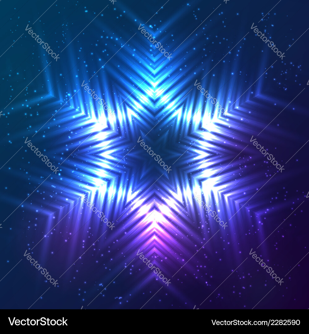 Cosmic shining abstract snowflake vector image