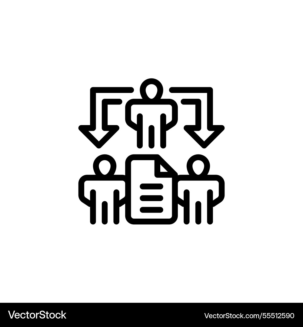 Delegation task line icon linear style sign vector image