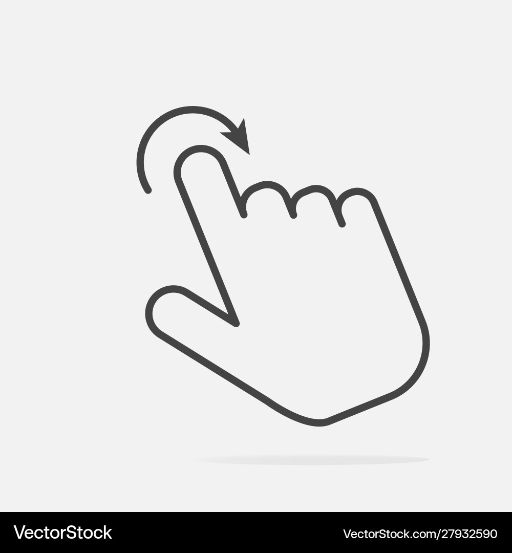 Hand clicks on button cursor icon gray Vector Image