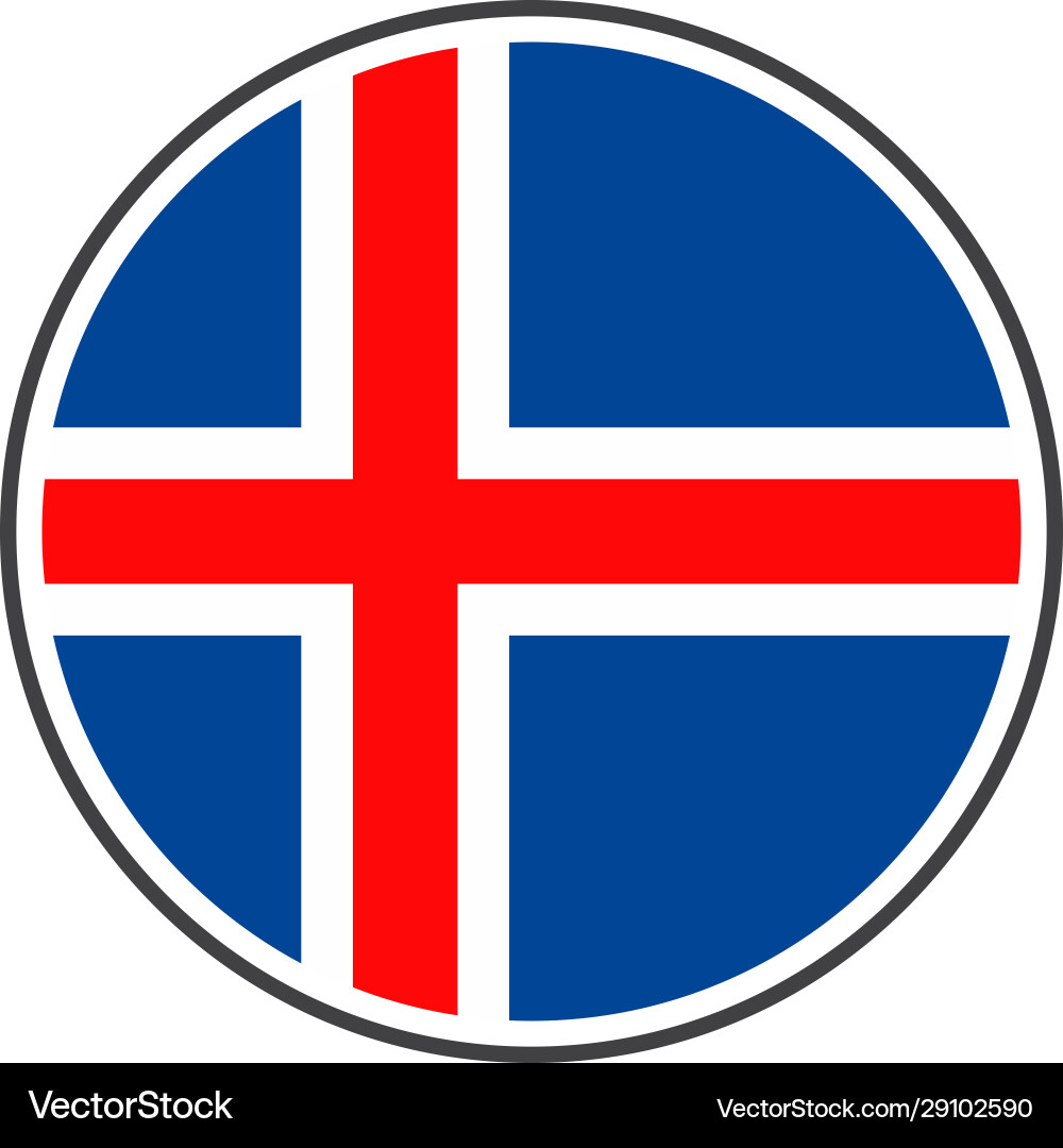 Kreiseisland-Flagge mit Ikone isoliert auf weiß Kreiseisland-Flagge mit Ikone isoliert auf weiß vektorbild
