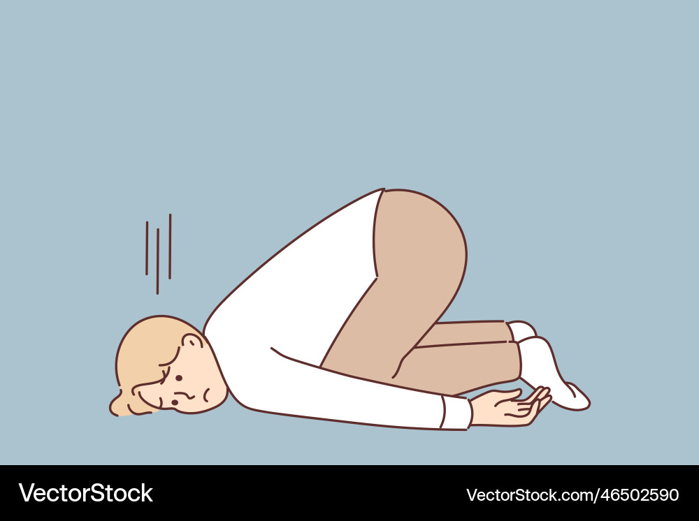 Lazy boy lying on floor Vector Image