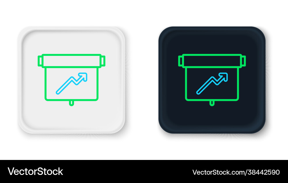 Line board with graph chart icon isolated on white Vector Image