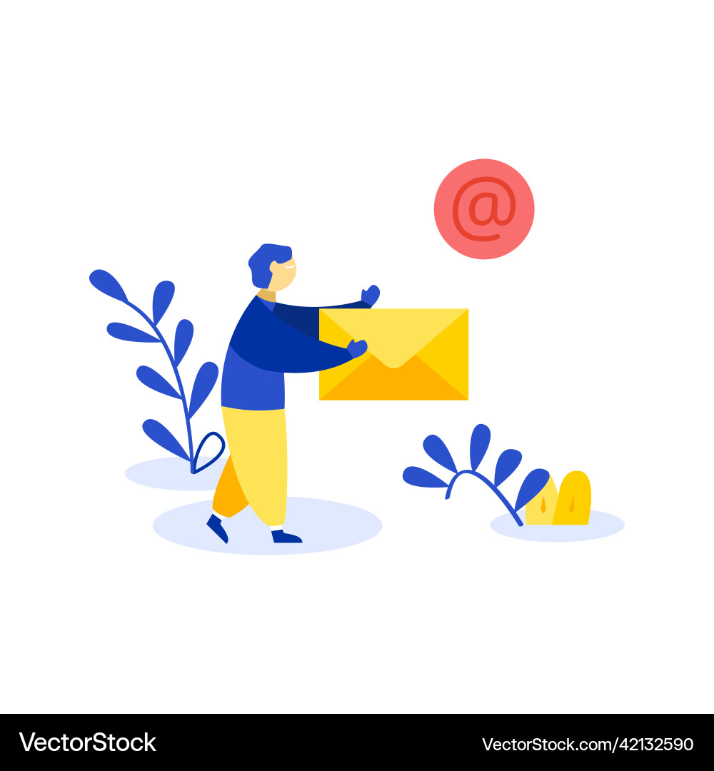 Man mail envelope concept Vector Image