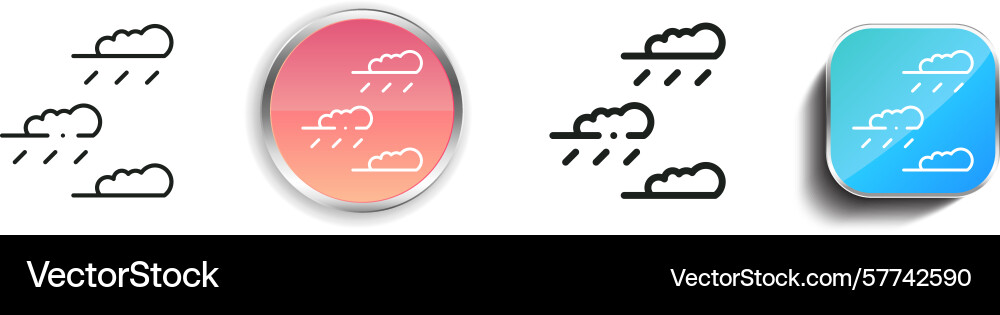 Raining icon thin linear regular and button style vector image