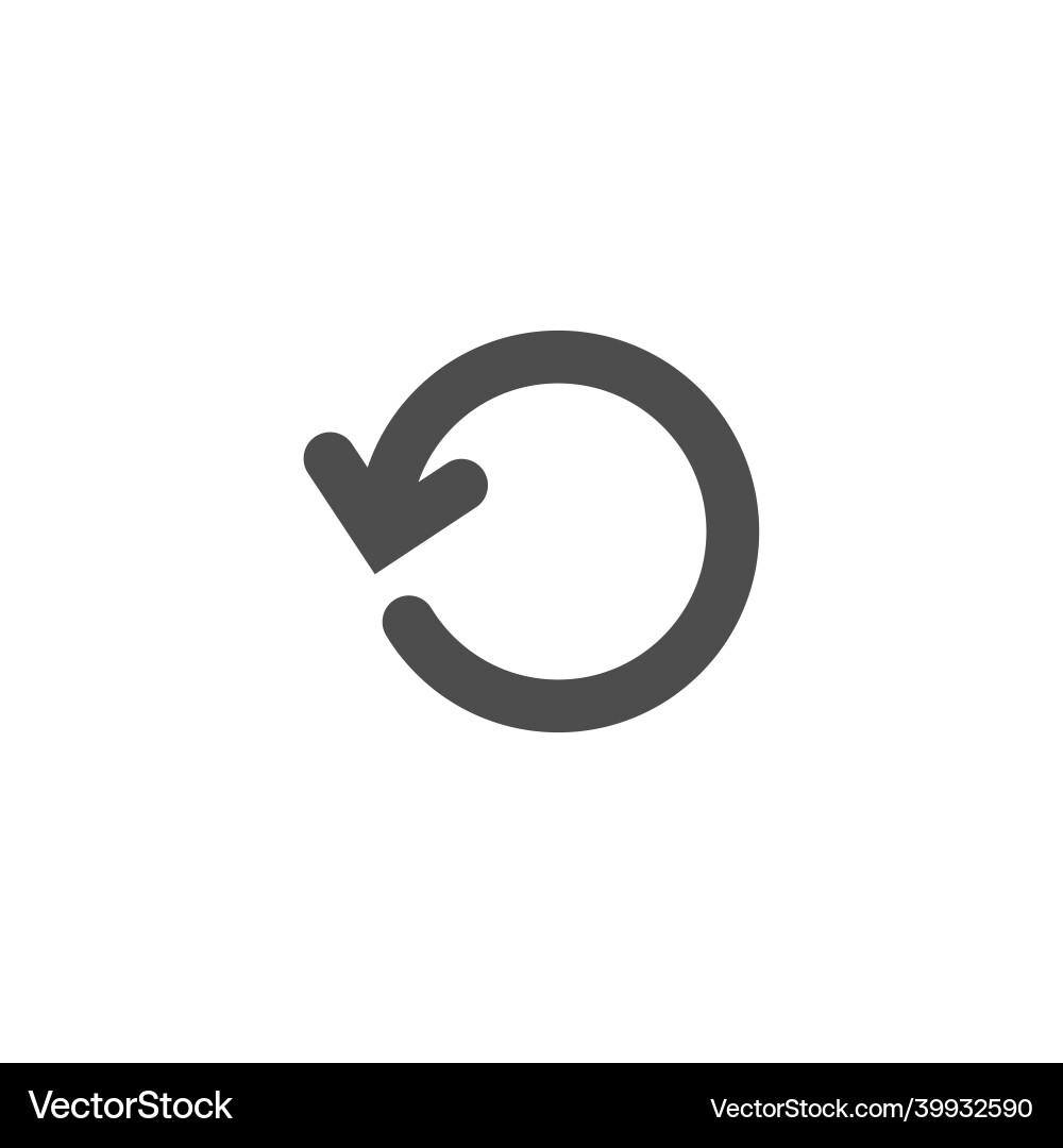 Refresh or repeat icon black round rotation arrow Refresh or repeat icon black round rotation arrow Vector Image