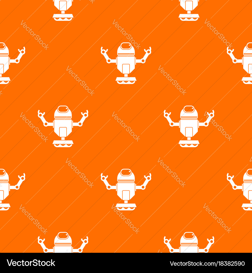 Robot on wheels pattern seamless vector image