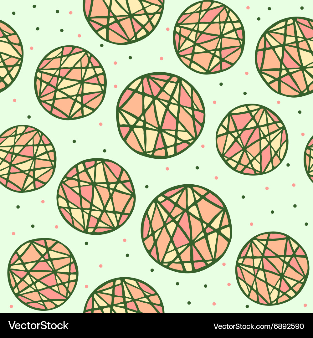 Seamless pattern with sketch colorful circles Vector Image